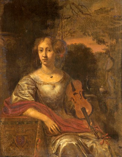 Dama con un violín, c.1675 de Dutch School
