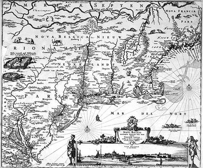 Mapa de Nueva Ámsterdam, c.1650 de Dutch School