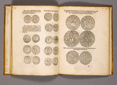 Libro de dinero con grabados de monedas inglesas de Dutch School