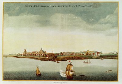 Nueva Ámsterdam, c.1650-53 (La Vista Prototipo) utilizada para el frontispicio de la Iconografía de Stokes, vol.1, 1915 de Dutch School