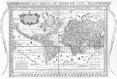 Nova Totius Terrarum Orbis Geographica Ac Hydrographica Tabula, 1642 de Dutch School