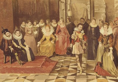 Felipe Guillermo de Orange y su esposa Leonor de Borbón-Condé en un baile de Dutch School