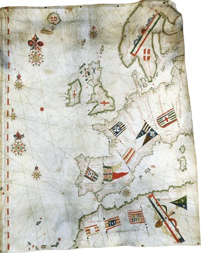 Carta portulana de Europa Occidental y el norte de África, c.1580 de Dutch School