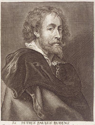 Retrato de Peter Paul Rubens, placa 30 de una serie de retratos de artistas, grabado por Joannes Meyssens de Dutch School