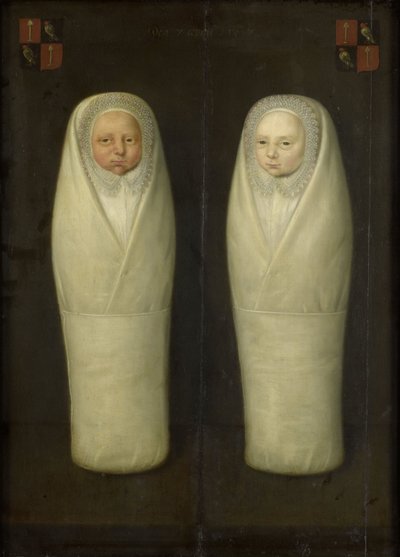 Retrato de Gemelos Envueltos: Los Hijos Fallecidos de Jacob de Graeff y Aeltge Boelens, c.1617 de Dutch School
