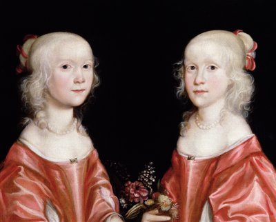 Retrato de hermanas gemelas, c.1650 de Dutch School