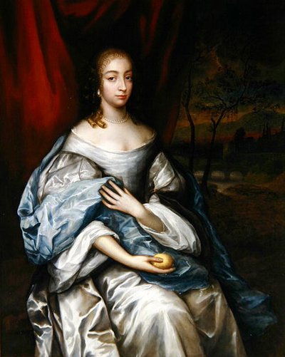 Retrato de una dama en vestido de corte sosteniendo un limón, principios del siglo XVII de Dutch School