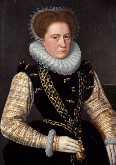 Retrato de una dama en traje español, c.1585 de Dutch School