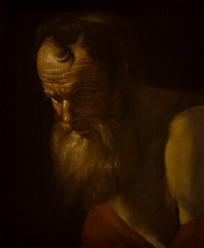 Retrato de un santo (fragmento) de Dutch School