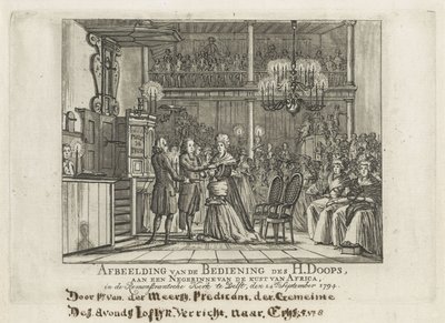 Bautismo remonstrante de mujer africana en Delft de Dutch School