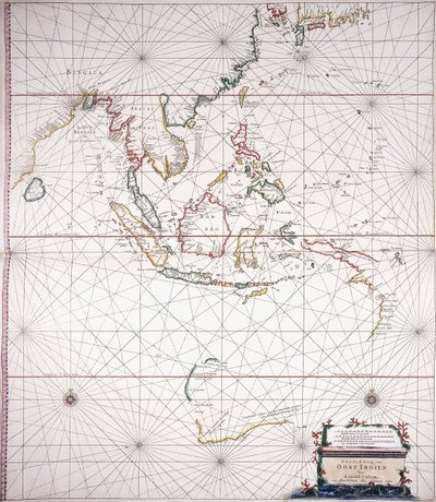 Carta marina al este de India de Dutch School