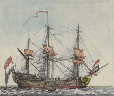 Barco de la Compañía Holandesa de las Indias Orientales de Dutch School