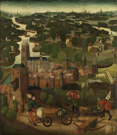 Inundación de Santa Isabel por el Maestro de los Paneles de Santa Isabel c.1490-5 de Dutch School