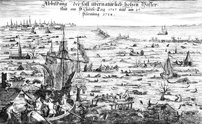La inundación de Navidad de 1717 de Dutch School