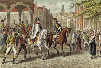 El Emperador Napoleón entrando en Utrecht, Países Bajos, 1811 de Dutch School