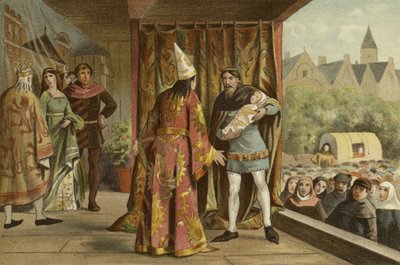 Representación teatral, siglo XIV de Dutch School