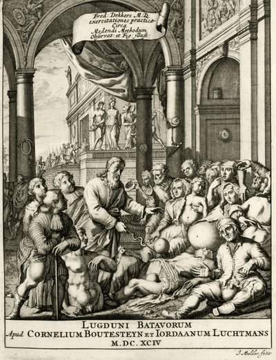 Portada de Exercitationes Practicae circa Medendi Methodum por Frederik Dekkers, 1694 de Dutch School