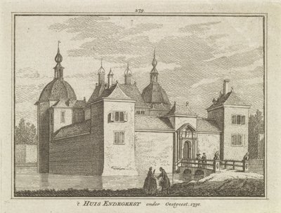 Vista del Castillo Endegeest, Oegstgeest, Países Bajos de Dutch School