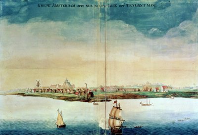 Vista de Nueva Ámsterdam, 1650-3 de Dutch School