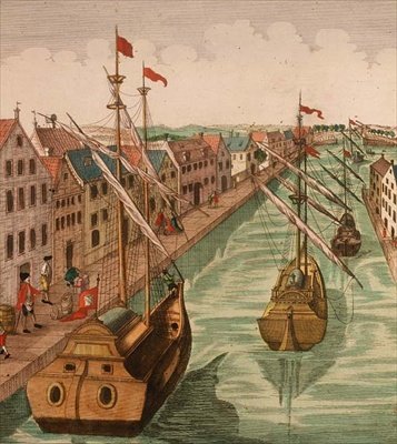 Vista de la Puerta Kettel en Delft (detalle) de Dutch School