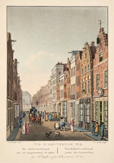 Vista de Ámsterdam No.2. De Kalverstraat van de Gappersteeg te zien. Vue du Kalverstraat prise du Gaapersteeg de Dutch School