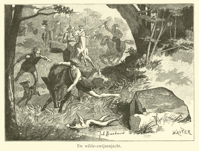 Caza de jabalí de Dutch School