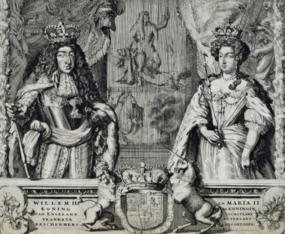 Guillermo III (1650-1702) y María II (1662-94) de Dutch School