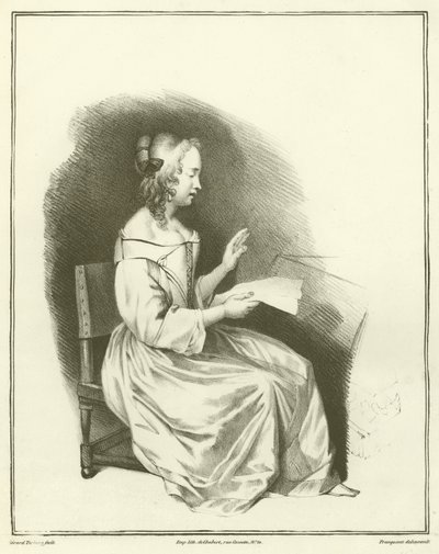 Mujer leyendo una carta de Dutch School