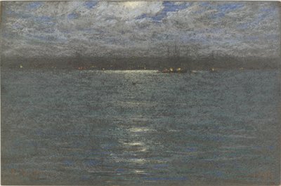 Noche: Un puerto, 1894 de Dwight William Tryon