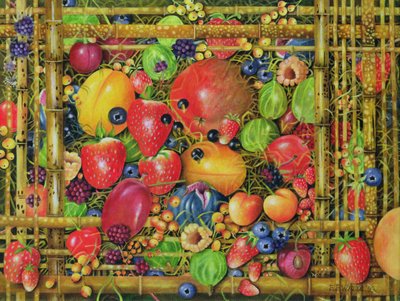 Fruta en caja de bambú, 1999 de E.B. Watts