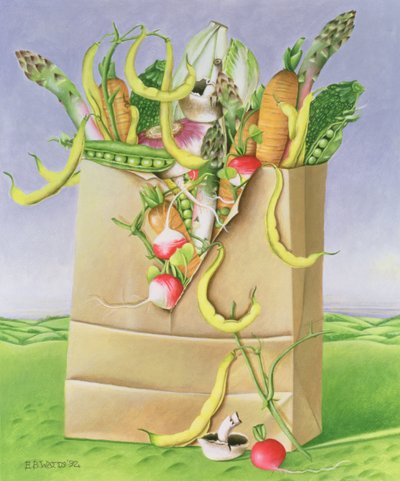 Bolsa de papel con verduras, 1992 de E.B. Watts