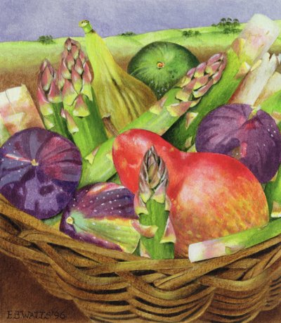 Pera roja con higos y espárragos, 1996 de E.B. Watts