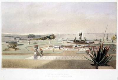 El Parterre, Castillo Howard, pub. por Thomas McLean de E. Adveno Brooke