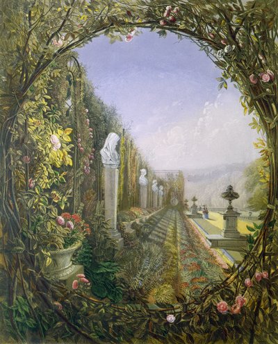 La ventana de celosía, jardines de Trentham Hall, de 