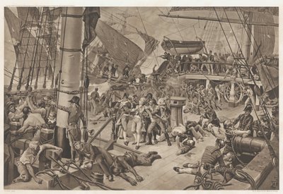 Batalla Naval de Trafalgar, 1805 Batalla de Trafalgar (título sobre objeto) de E. Albert and Co.