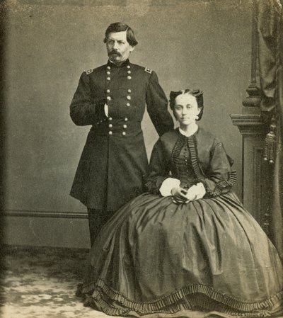 General de División George B. McClellan y su esposa, publicado por Anthony