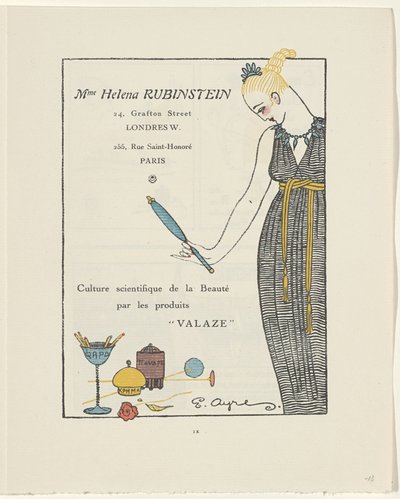 Gazette du Bon Ton, 1914 - No. 6, pág. IX: Publicidad Helena Rubinstein (título sobre objeto) de E. Ayres