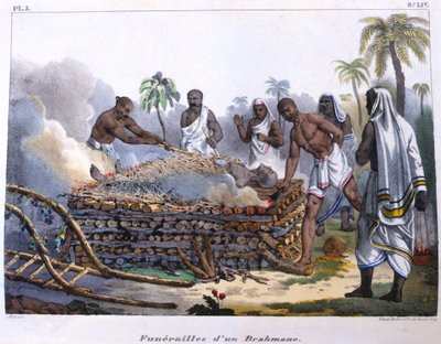 Funeral brahmán, India, mediados del siglo XIX de E Beau