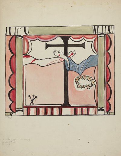 Detalle del retablo principal en la Iglesia del Santuario, Chimayo, 1935-1942 de E. Boyd