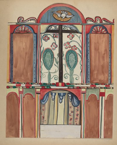 Retablo principal en la Iglesia de Santa Cruz, Condado de Santa Fe de E. Boyd