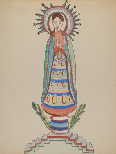 Nuevo México, Bulto, Figura de Madera Policromada de E. Boyd