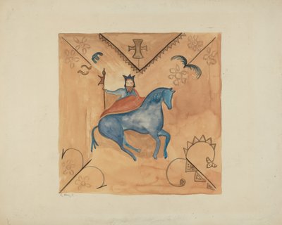 San Jorge pintado en piel de ciervo de E. Boyd