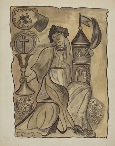 Tapiz de Santa Bárbara, c. 1936 de E. Boyd