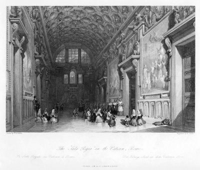 La Sala Regia en el Vaticano, Roma, siglo XIX de E. Challis