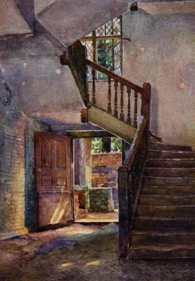 Eton: Interior de la antigua cervecería (litografía en color) de E. D. Brinton