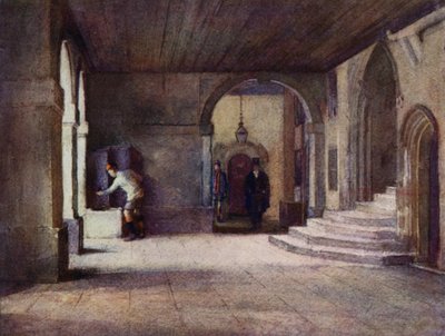 Eton: The Cloisters (litografía en color) de E. D. Brinton