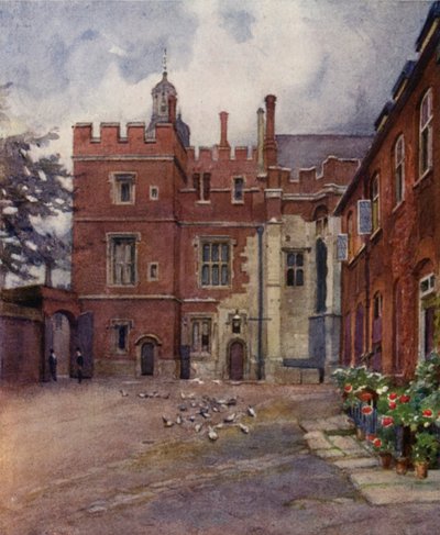 Eton: The Old Brewhouse Yard (litografía en color) de E. D. Brinton