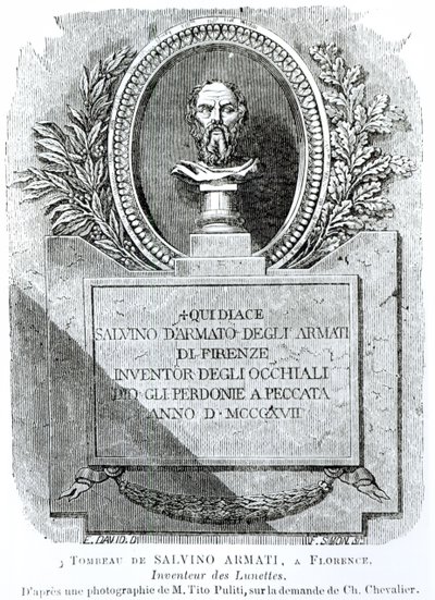 La tumba de Salvino Armati (m.1317), grabado por F. Simon, frontispicio de 