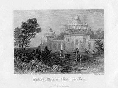 Santuario de Mohummed Kahn, cerca de Deeg, Rajasthan, India, mediados del siglo XIX de E. Finden