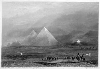 Las Pirámides, Giza, Egipto, siglo XIX de E. Finden